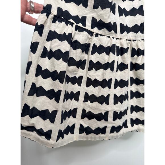 Bel Kazan Bow Print Maxi Dress Black White Ruffle Hem Boho Resort large - Picture 9 of 16